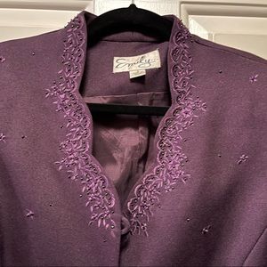 Purple ladies jacket with beautiful details- Size 16,